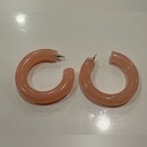 Chunky Pink Hoop Earrings